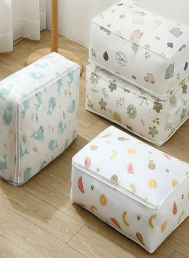 فوركلز حقيبة تخزين FORKLS تحت السرير | قماش مقاوم للغبار مع سحاب قوي | حقيبة تنظيم محمولة وخفيفة الوزن ومتينة | منظم كبير قابل للطي للملابس والبطانيات (قد يختلف لون الطباعة) - Image 2